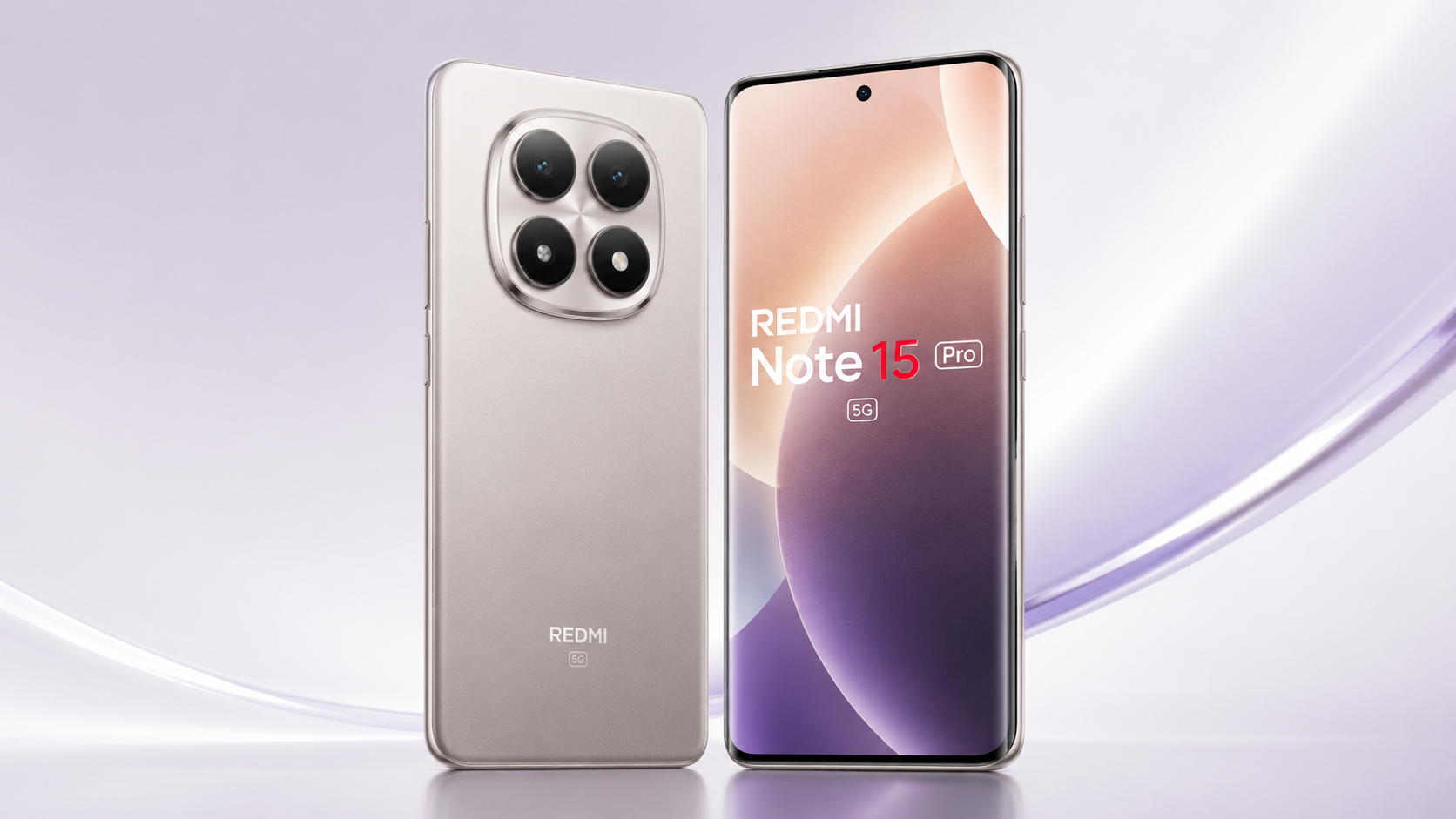 Redmi Note 15 Pro 5G vale a pena em 2026 com celular em fundo lavanda